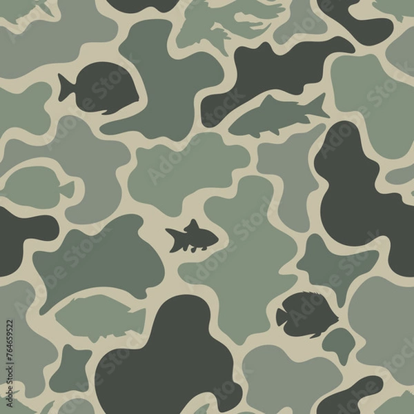 Fototapeta vector fish camouflage, sea camouflage, ocean camouflage