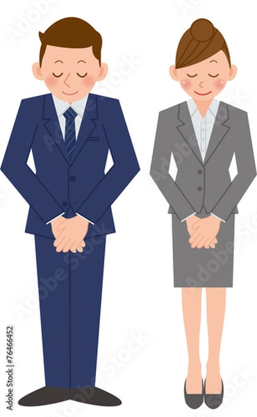 Obraz ビジネスマンとビジネスウーマン　お辞儀　