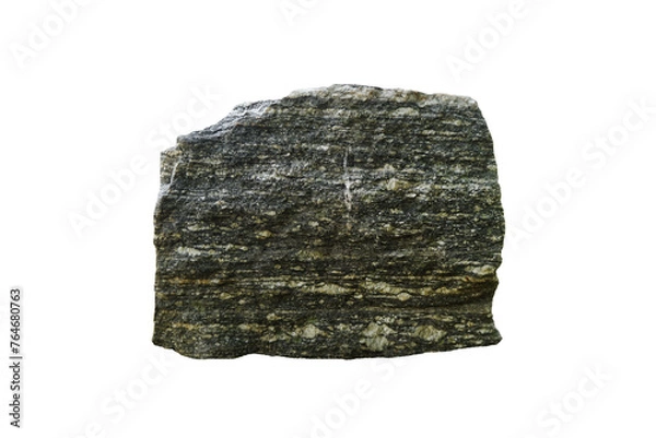 Fototapeta gneiss metamorphic rock isolated on a white background.