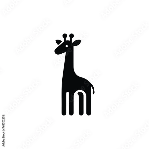 Obraz giraffe silhouette vector