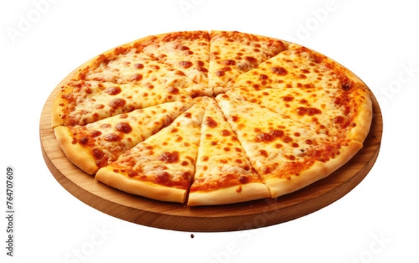 Obraz Hot and Savory Extra Cheese Pizza Isolated on Transparent Background