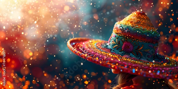 Obraz Mexican May 5 background, bright background, copy space. 