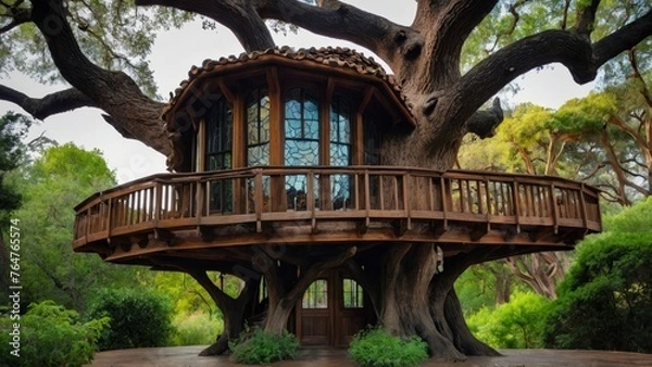 Fototapeta futuristic oak tree house design