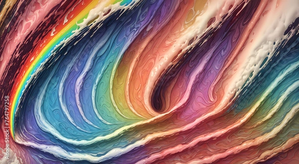 Fototapeta Colorful Swirling Wave Design with Abstract Background and Light Texture