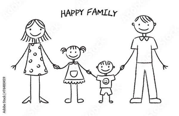 Obraz Happy family sketch