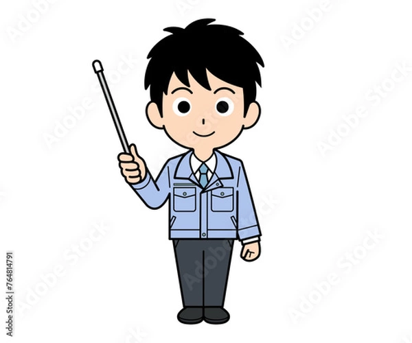 Obraz 指し棒を持つ営業マンの男性