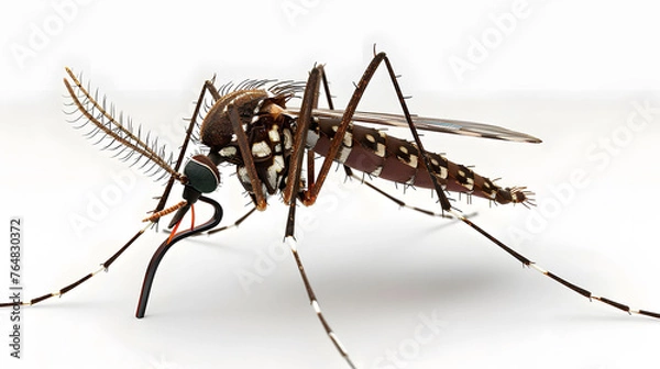 Fototapeta Mosquito Close-Up View Highlighting Its Anatomy and Structural Details