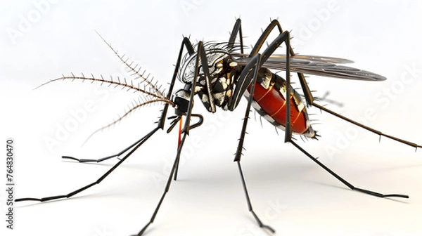 Fototapeta Mosquito Close-Up View Highlighting Its Anatomy and Structural Details