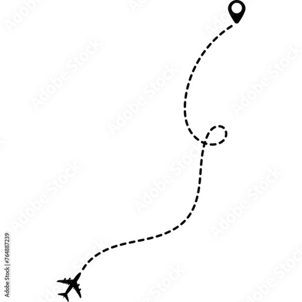 Obraz Airplane Route Vector