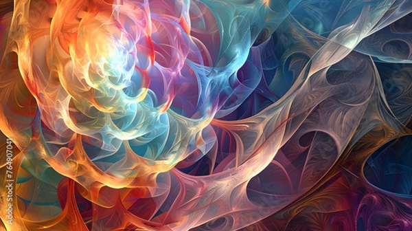 Obraz abstract fractal patterns merging seamlessly into infinite repeat background