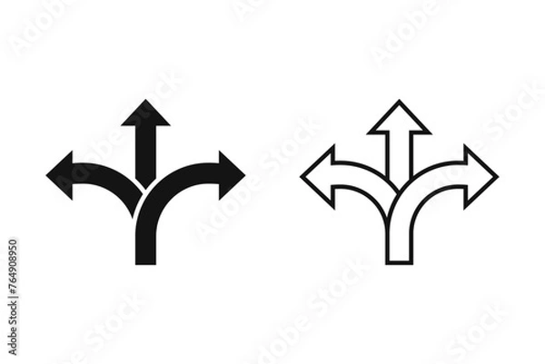 Fototapeta Way vector icon. Arrow icon set. Arrow illustration sign.
