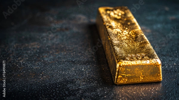 Fototapeta Gold Bar on Dark Background.