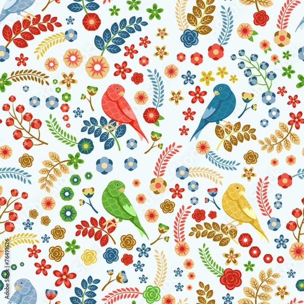 Obraz Patrón vector floral transparente