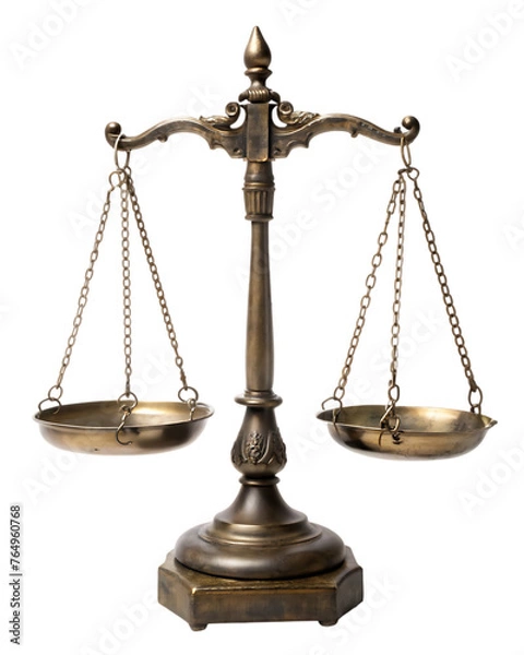 Fototapeta Balance scale isolated on transparent background