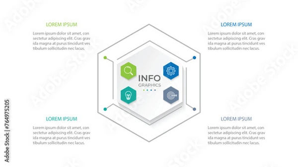 Obraz Vector infographic design template with 4 options or steps