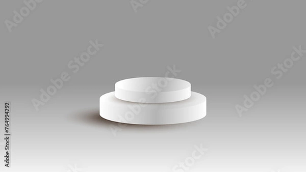 Obraz 3D white podium on white background
