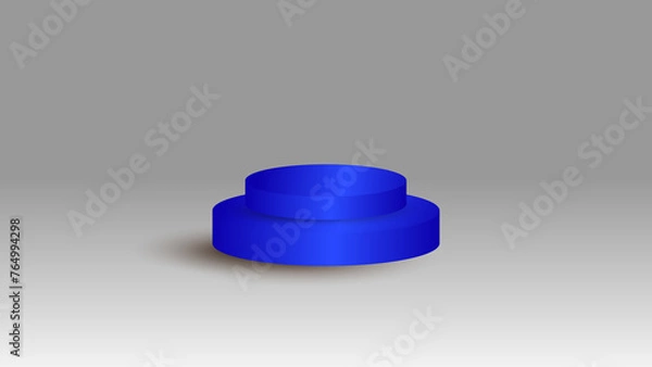 Obraz 3D blue podium on white background