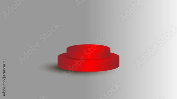 Obraz 3D red podium on white background