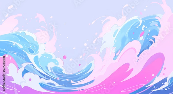 Obraz Hand drawn cartoon waves illustration
