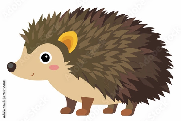 Fototapeta hedgehog isolated on white background