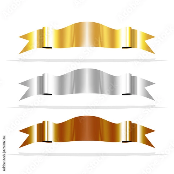 Obraz Metalic Vector Ribbons for your Design Project.