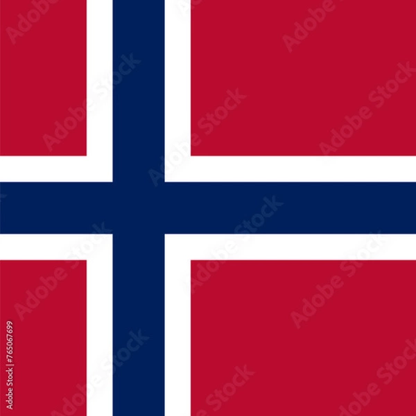 Fototapeta Norway flag - solid flat vector square with sharp corners.