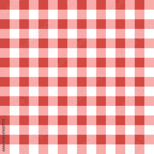 Obraz Seamless pattern red gingham check plaid. Vector illustration 