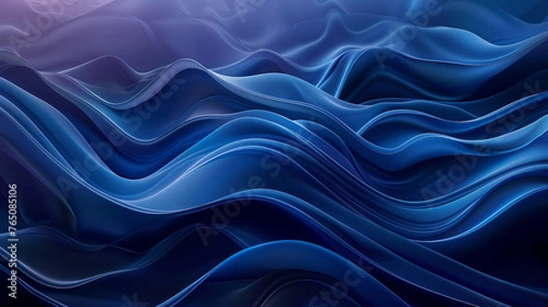 Fototapeta abstract background of smooth lines of spline blue waves. abstract mural background with blue horizontal waves