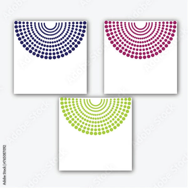 Obraz Abstract halftone white background set available in three vibrant colors.