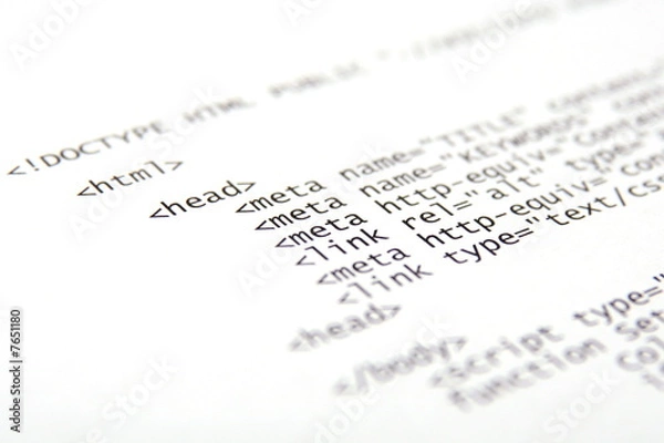 Obraz Wydrukowany kod html