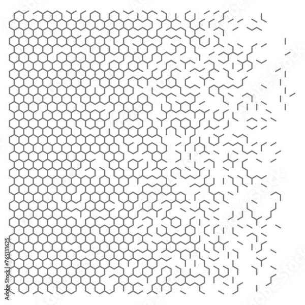 Fototapeta Gray abstract hexagon grid background.