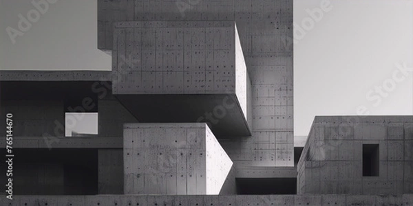 Obraz Black and white brutalist architecture