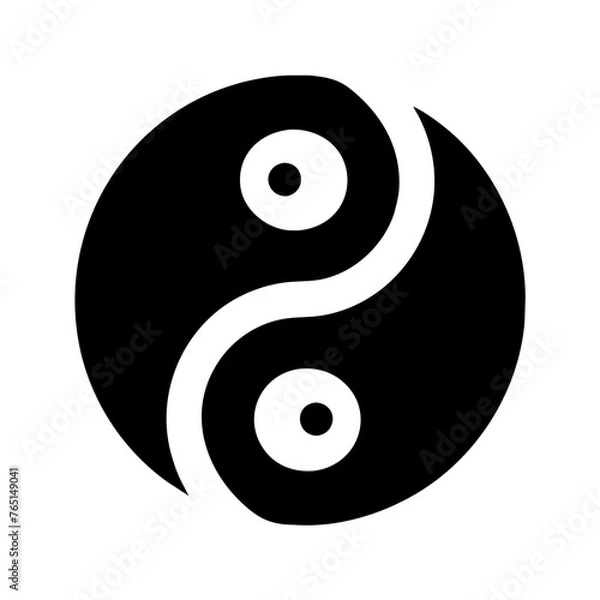 Fototapeta Yin Yang icon vector graphic element symbol illustration on a Transparent Background