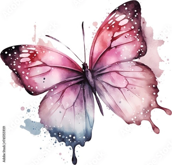 Obraz Abstract multi-colored watercolor butterfly