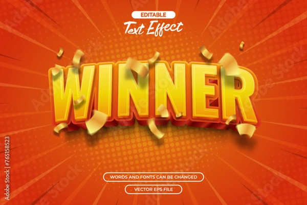 Fototapeta Winner editable text effect