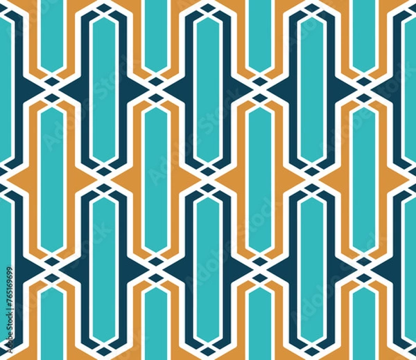 Fototapeta Seamless islamic pattern. Vector Girih pattern. Background vector illustration. Seamless girih pattern. Traditional Islamic Design. Mosque decoration element. Seamless geometric pattern.