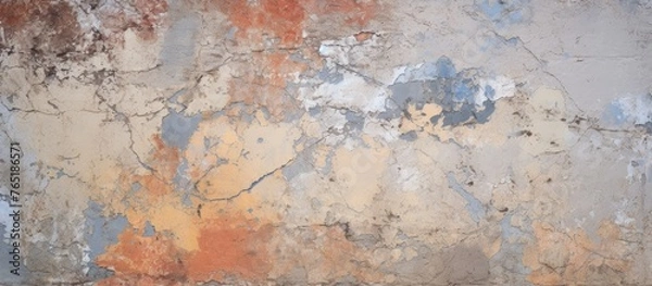 Fototapeta Peeling wall paint and fire hydrant close up