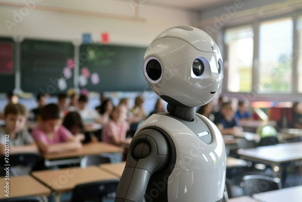 Fototapeta Classroom Robot Educator