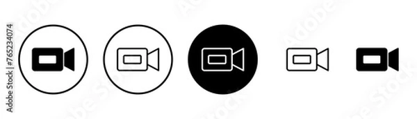 Fototapeta Video camera icon vector isolated on white background. Video camera vector icon. Camera Icons. Movie Sign. Cinema