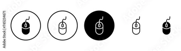 Fototapeta Computer Mouse Icon vector isolated on white background. Computer mouse vector icon