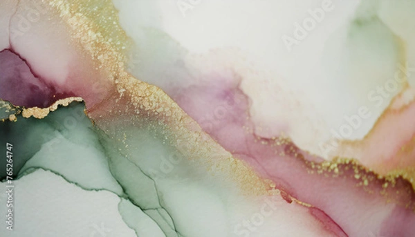 Fototapeta Art Abstract paint watercolor blots background. Alcohol ink colors. Marble texture. Horizontal banner.