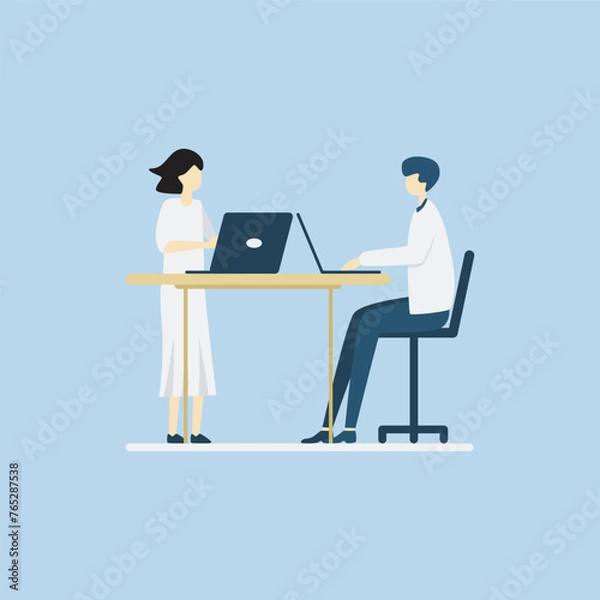 Obraz Flat illustration character design business concept