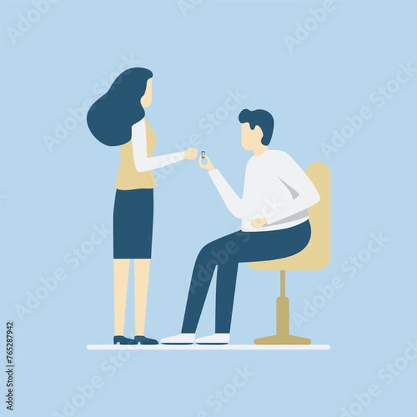 Obraz Flat illustration character design business concept