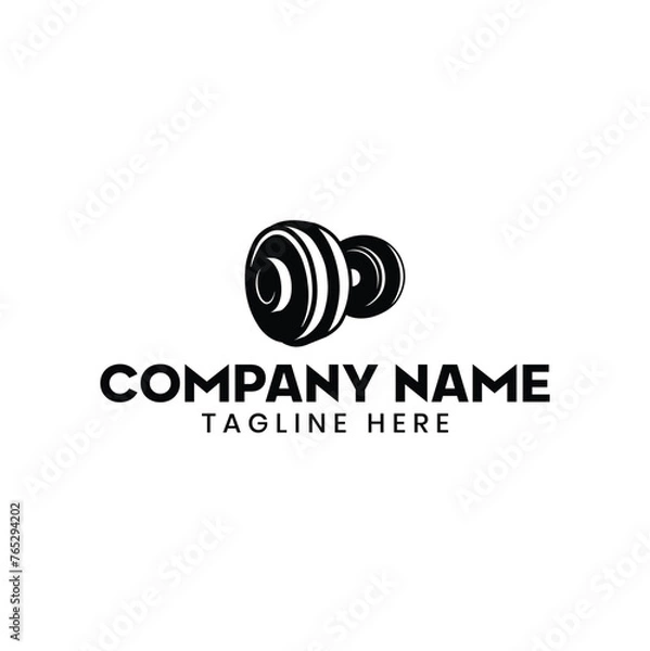 Fototapeta Dumbbell for gym vector icon. Barbell solid icon. Symbol, logo illustration