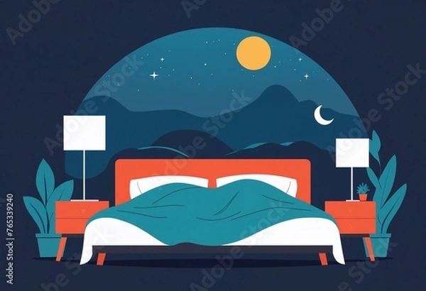 Obraz bed in the night