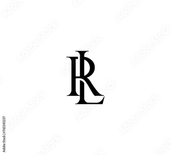 Obraz Initial Letter Logo. Logotype design. Simple Luxury Black Flat Vector RL
