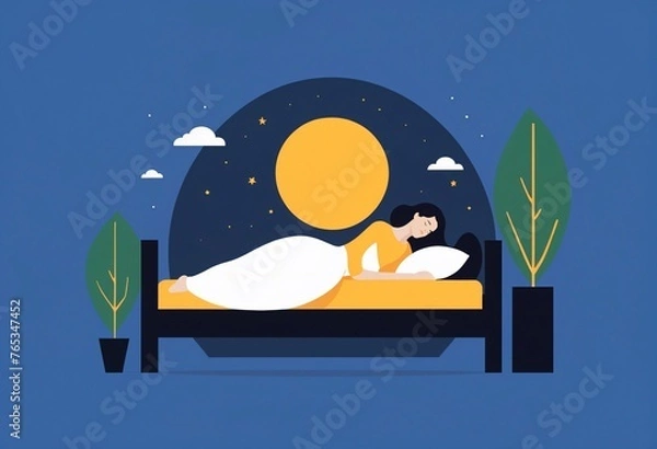 Obraz vector person sleeping in bed