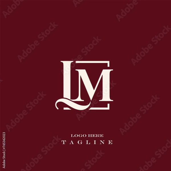 Fototapeta LM initial letter logo design