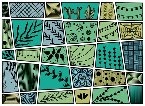 Obraz Vector seamless pattern color nature doodle design. Modern stylish texture abstract.