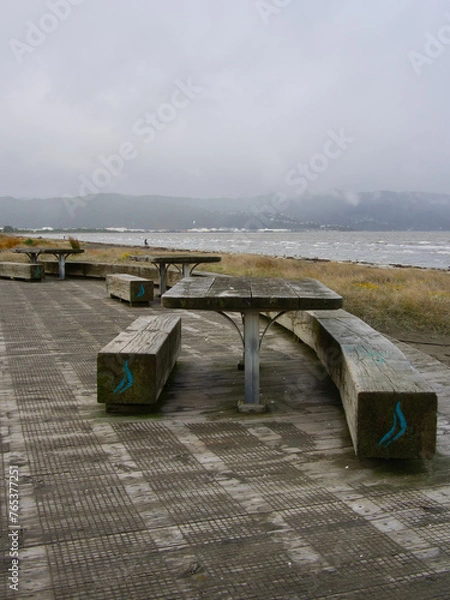 Fototapeta Picnic Table Beachside Petone